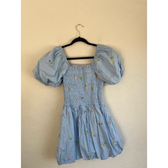 Anthropologie English Factory Woman SMOCKED DRESS WITH BALLOON SLEEVES, … - Picture 13 of 14